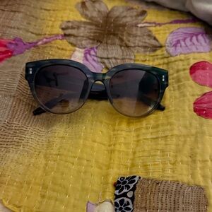 Barton Perreira Round Sunglasses in Dark Green Fade with Brown Gradient Lenses